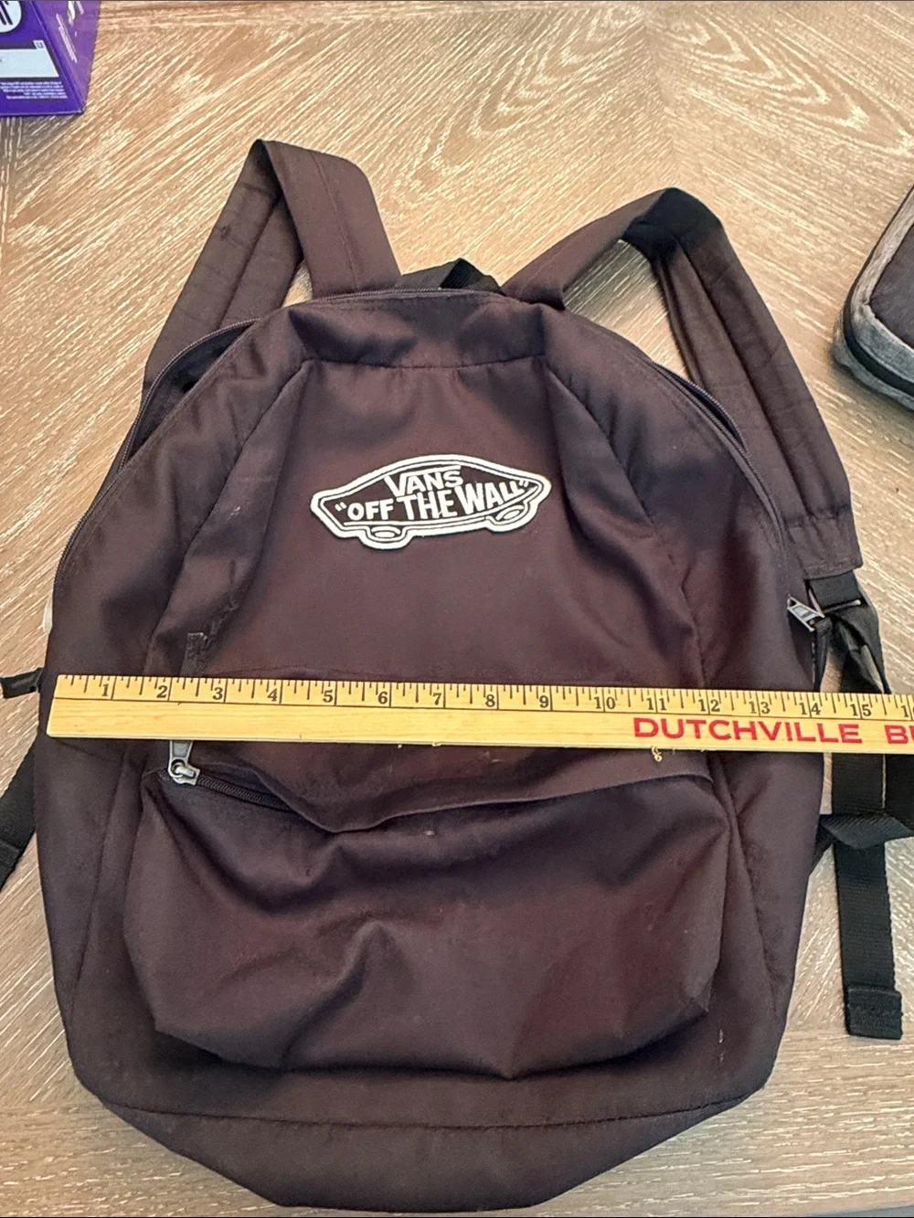 Vans Black Backpack with White 'Off The Wall' Patch